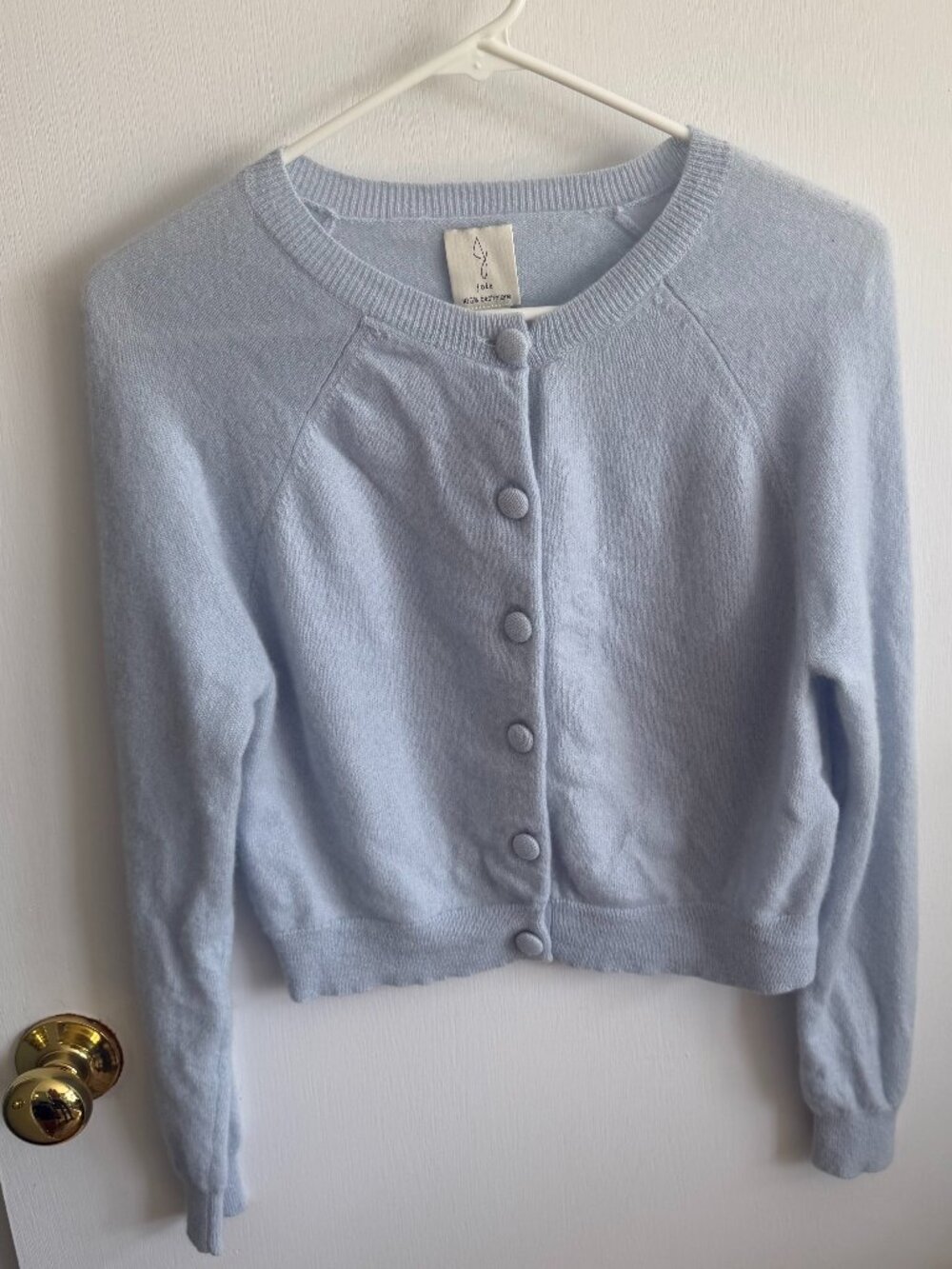 Joie 100% Cashmere Cardigan Light Blue Soft Luxury Sweater S - Picture 1 of 4